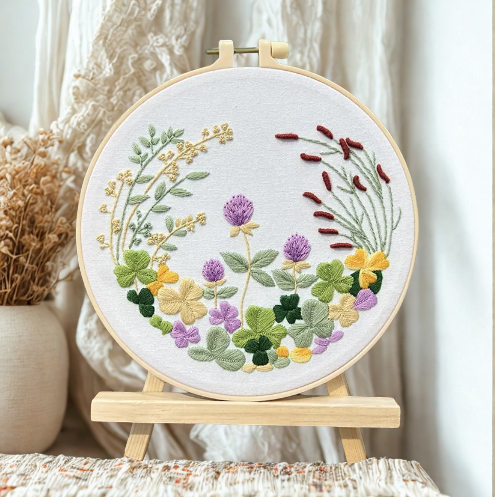 Floral DIY Embroidery Coagulation Silk π