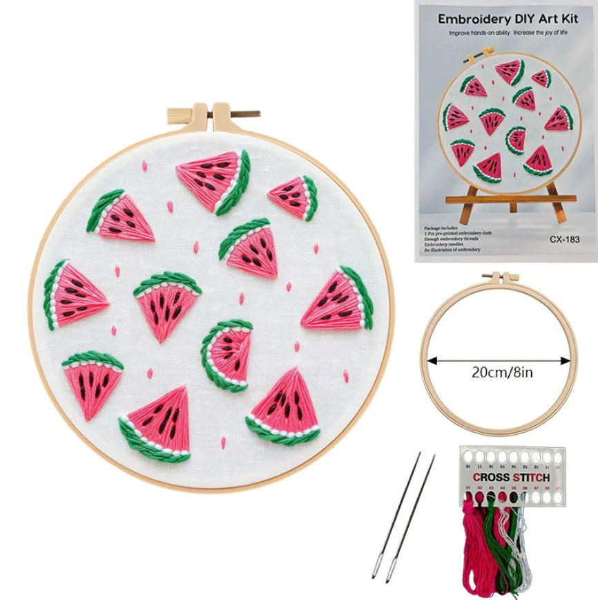 Watermelon Pattern Embroidery Starter DIY Kit