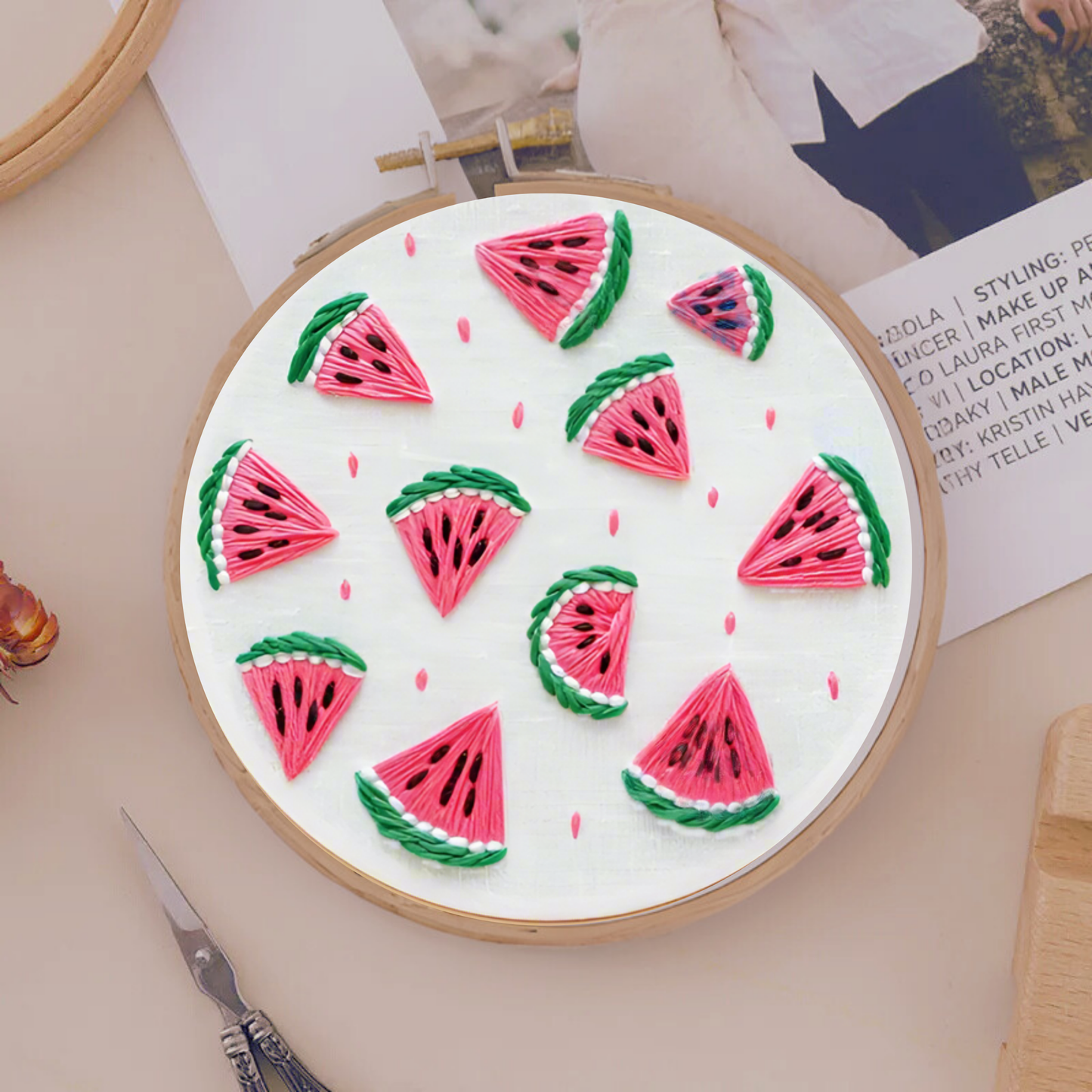 Watermelon Pattern Embroidery Starter DIY Kit