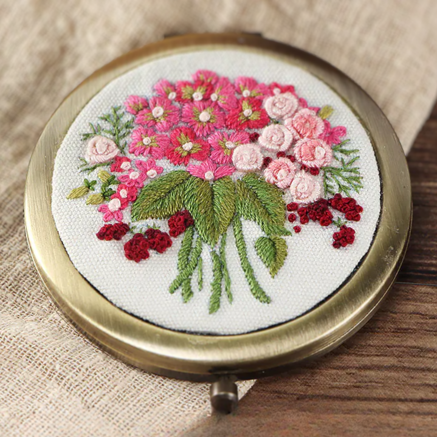 Embroidery Project Makeup Mirror