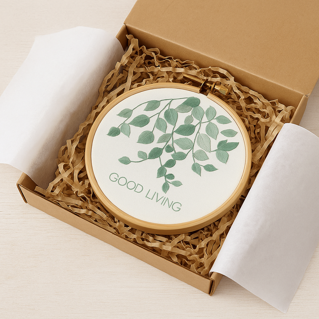 Breath of Spring Collection – Spring Breeze | Beginner Floral Embroidery Kit | Pre-Printed DIY Craft Set