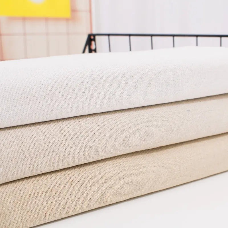 Natural Cotton Linen Fabric – The Perfect Embroidery Base in White, Beige & Yellow