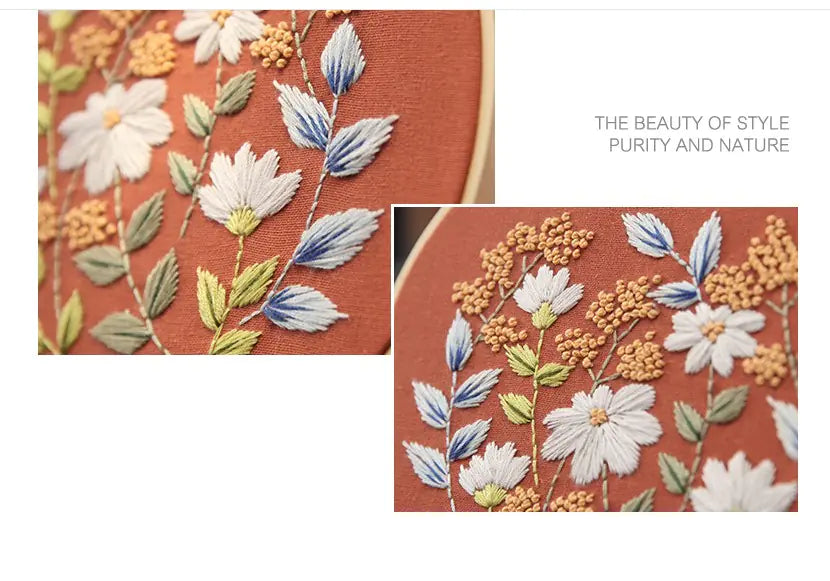 Years Like Songs: DIY 3D Floral Embroidery Craft Kit – Handcrafted Design
