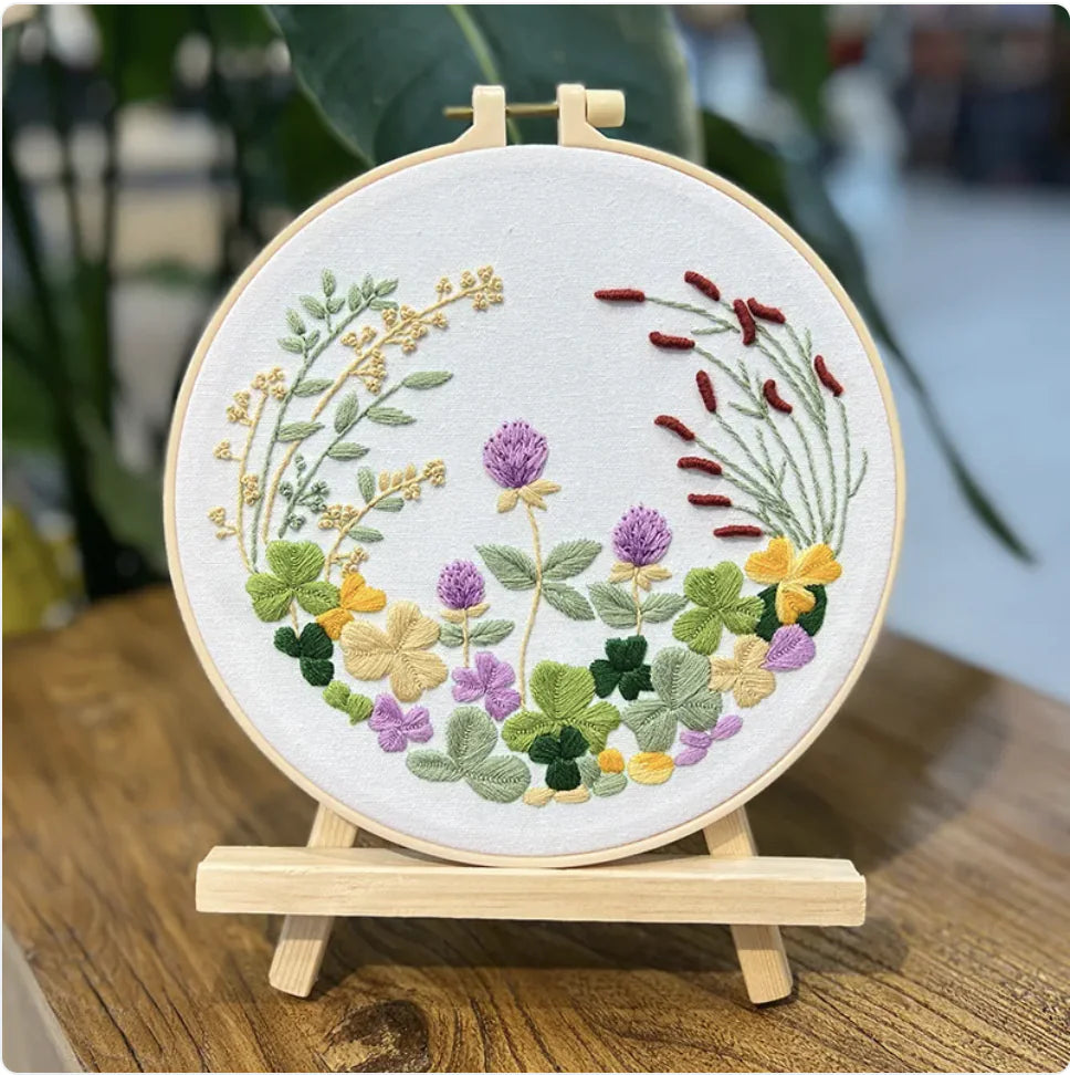 Floral DIY Embroidery Coagulation Silk π