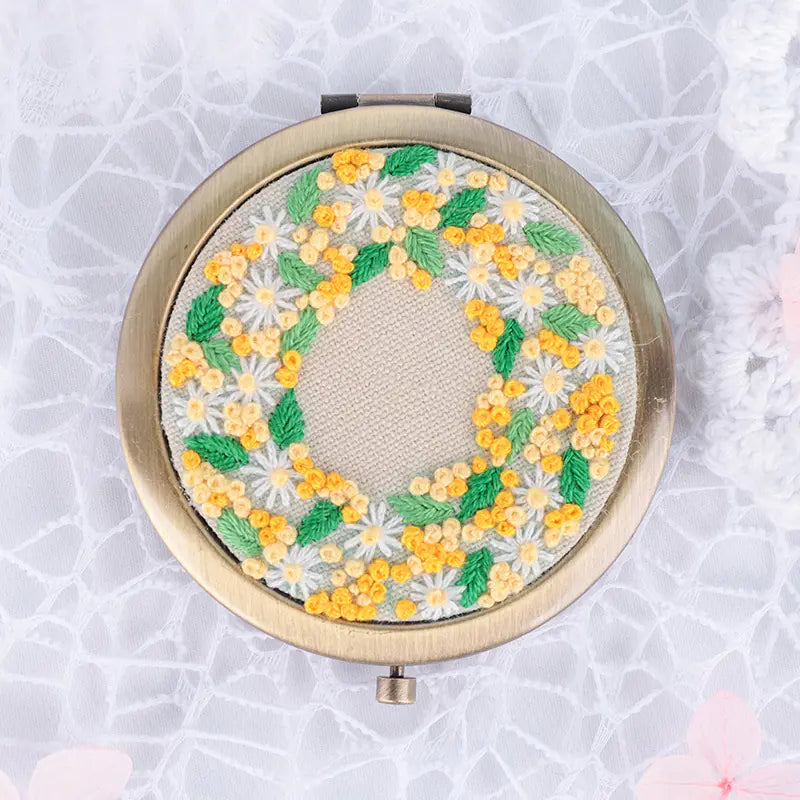 Wild Flowers - DIY Embroidery Kit for Makeup Mirror