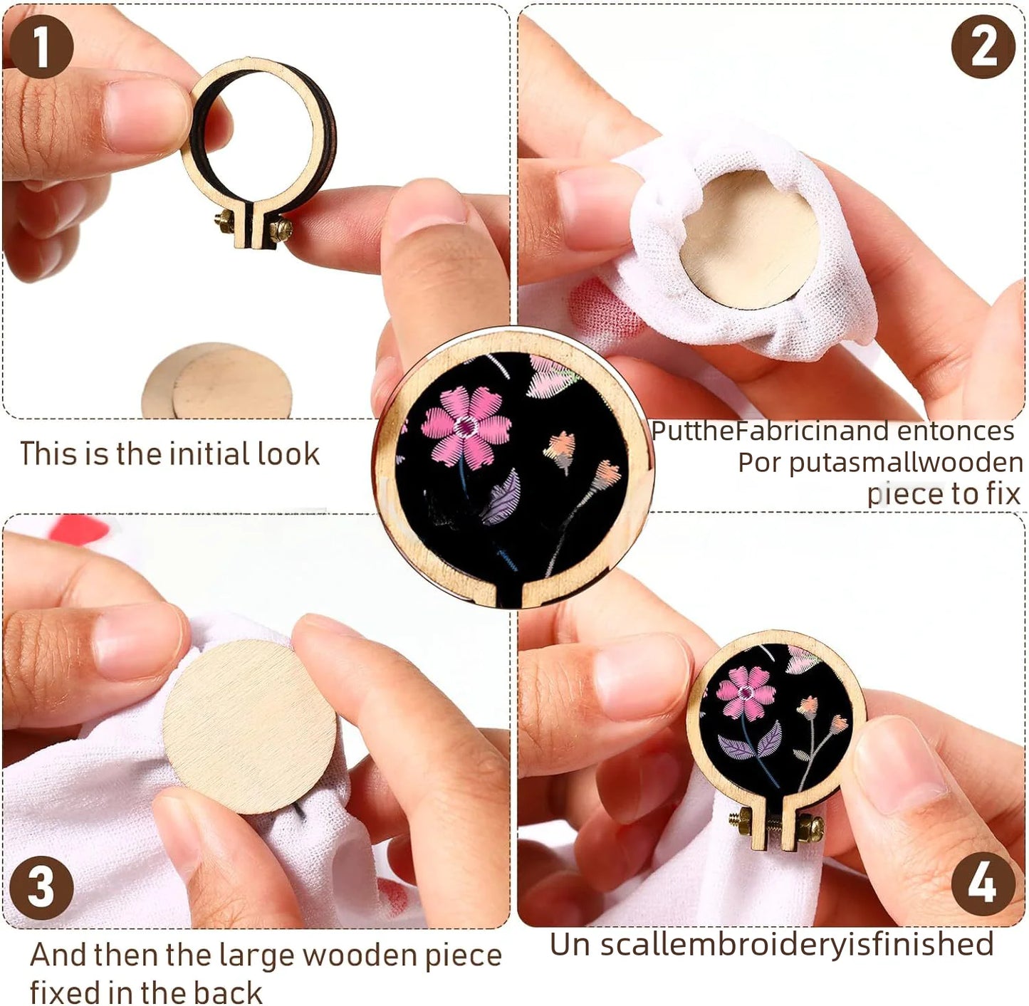 Wooden Mini Embroidery Hoop Frame for DIY Crafts