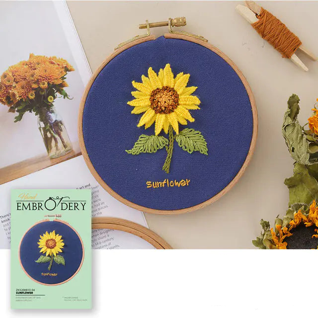 Sunflower embroidery design
