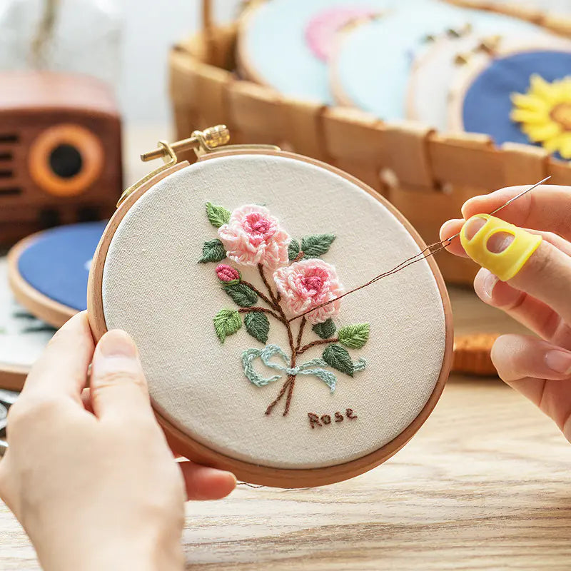Rose Delicate Blooms – Beginner Floral Embroidery Kit