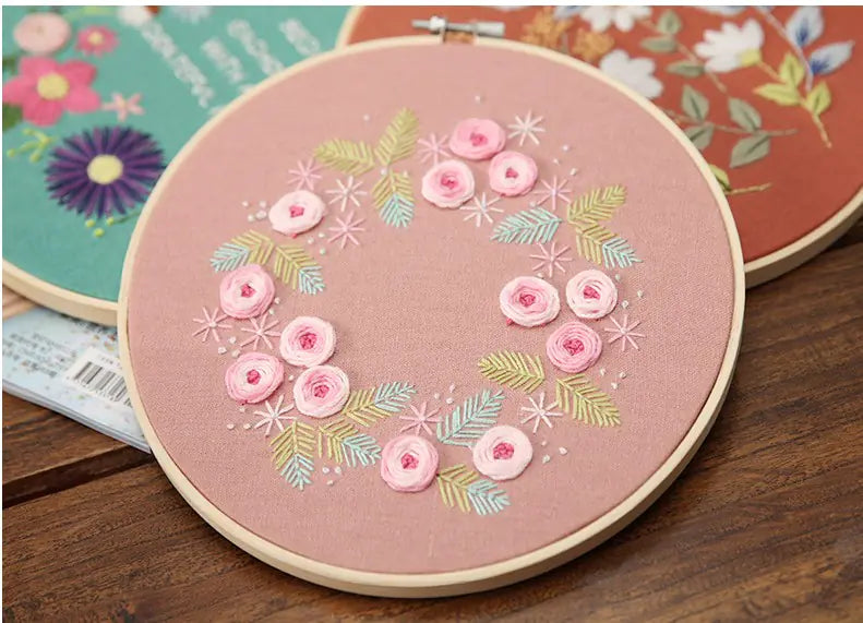 In a Hurry That Year - DIY 3D Floral Embroidery Craft Kit – Handcrafted Design