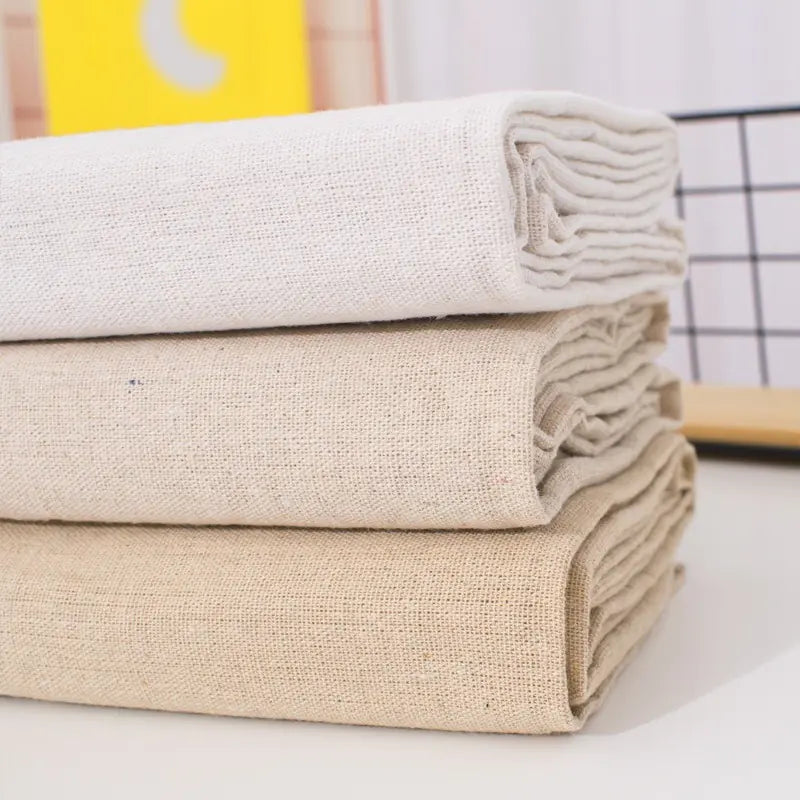 Natural Cotton Linen Fabric – The Perfect Embroidery Base in White, Beige & Yellow