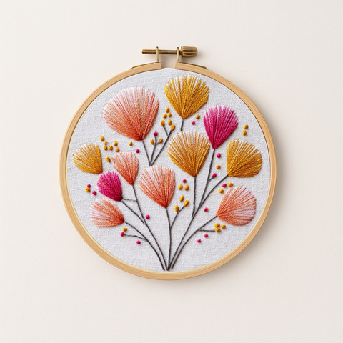 Fall Bloom Bouquet Embroidery Kit.