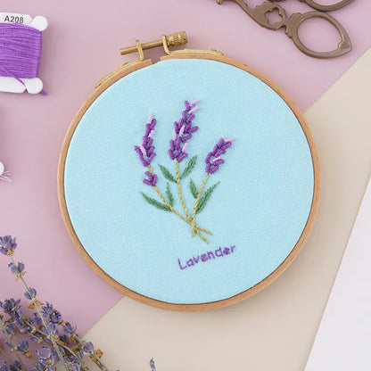 Lavender Delicate Blooms – Beginner Floral Embroidery Kit