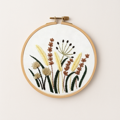 Autumn plants embroidery kit