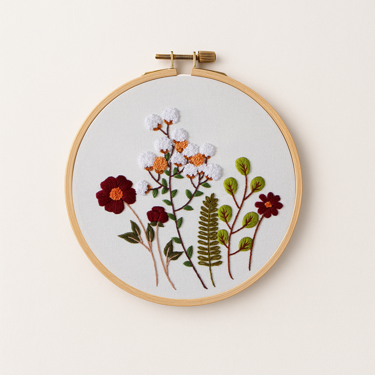 Autumn blooms embroidery design