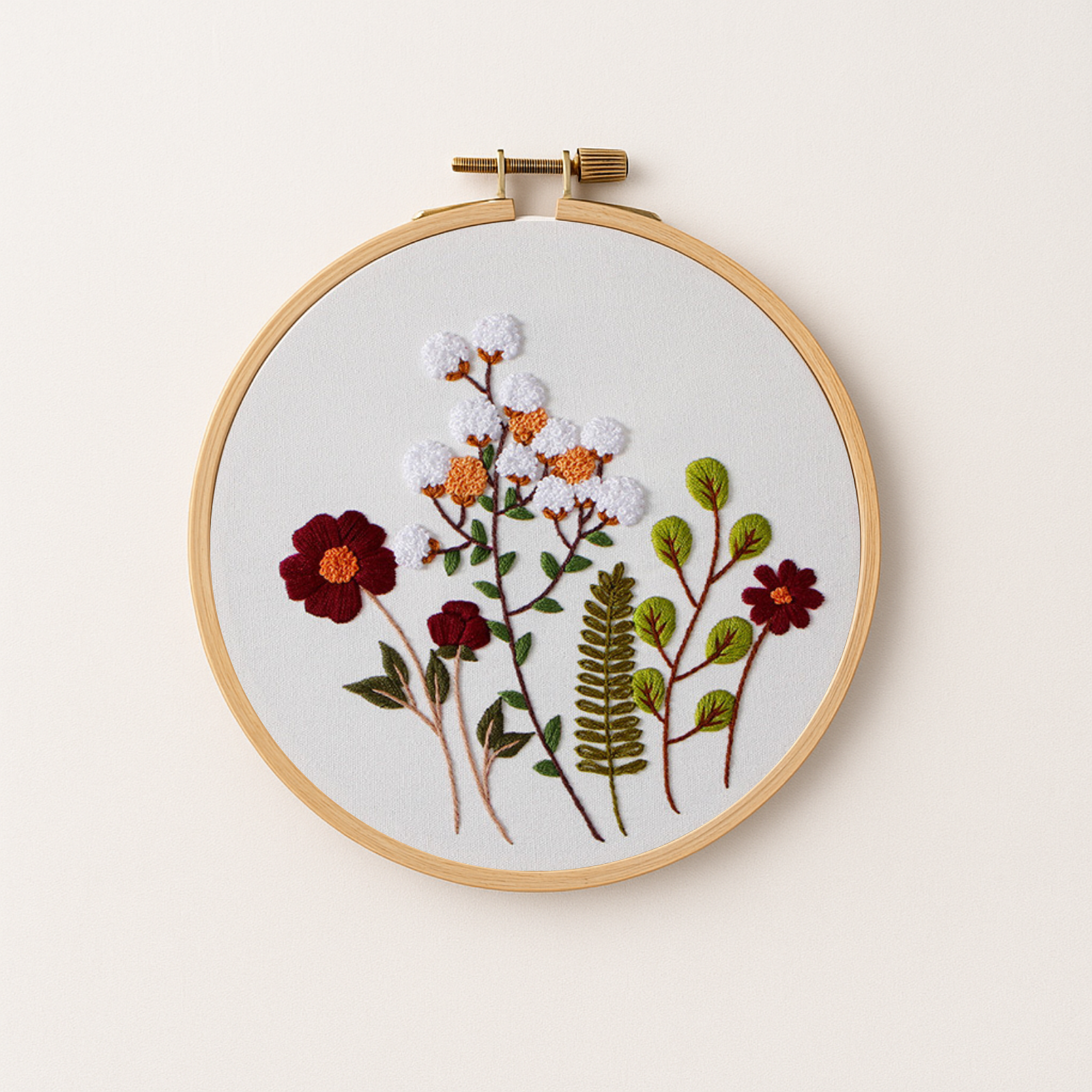 Autumn blooms embroidery design