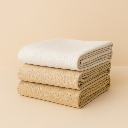 Natural Cotton Linen Fabric – The Perfect Embroidery Base in White, Beige & Yellow
