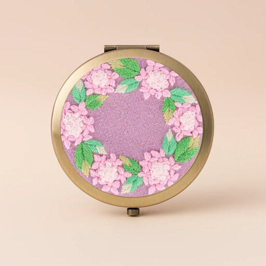 Embroidery Flowers Makeup Mirror