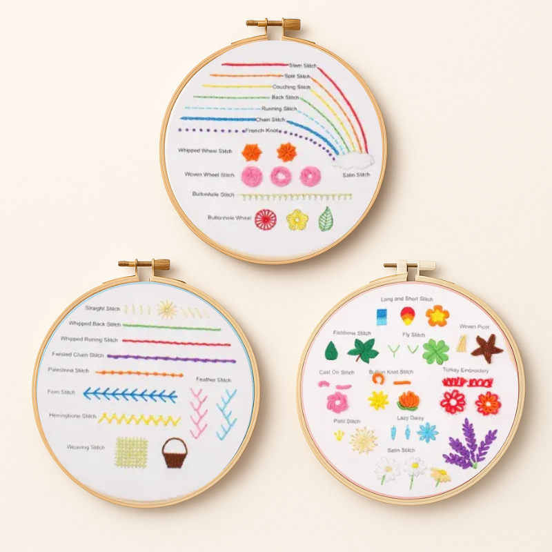 Essential stitches kit 1 including 3 designs