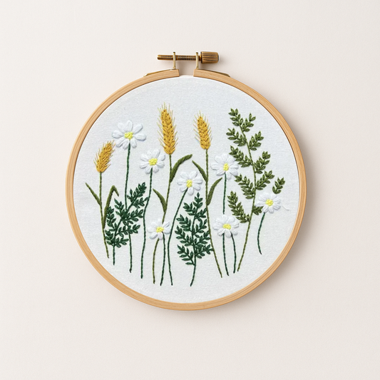 Wheat and Flowers Embroidery Kit
