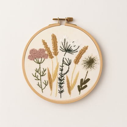 Floral Embroidery Design in a hoop