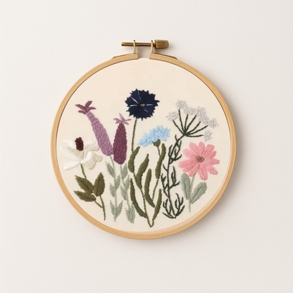 Hoop with floral embroidery design