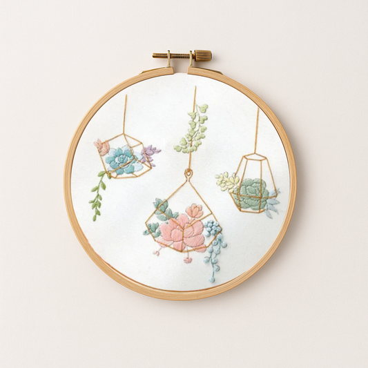 Flowers and Leaves Embroidery Design