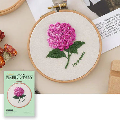 Hydrangea Delicate Blooms – Beginner Floral Embroidery Kit