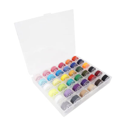 36-Pocket Bobbin Case with 36-Color Sewing Thread Set
