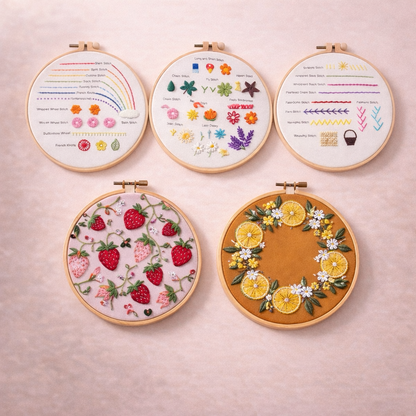 Learn & Stitch Strawberry & Orange Bundle