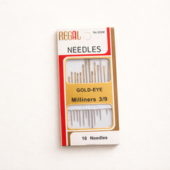 Gold-Eye Milliner Needles (Size 3–9) for Embroidery