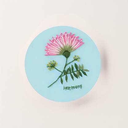 Pink flower embroidery design