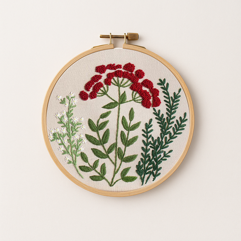 Red flower embroidery design