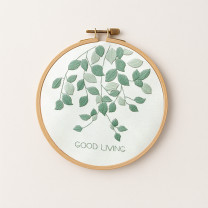 Green Leaves Embroidery Design