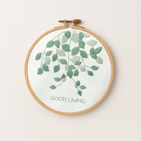 Green Leaves Embroidery Design