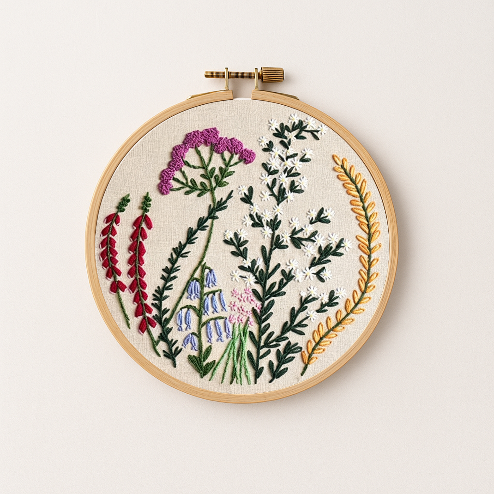 Spring flowers embroidery design