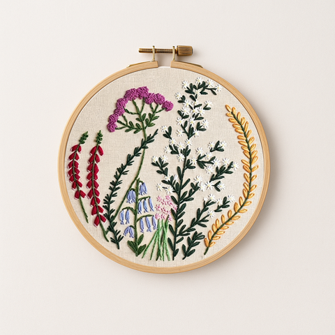 Spring flowers embroidery design