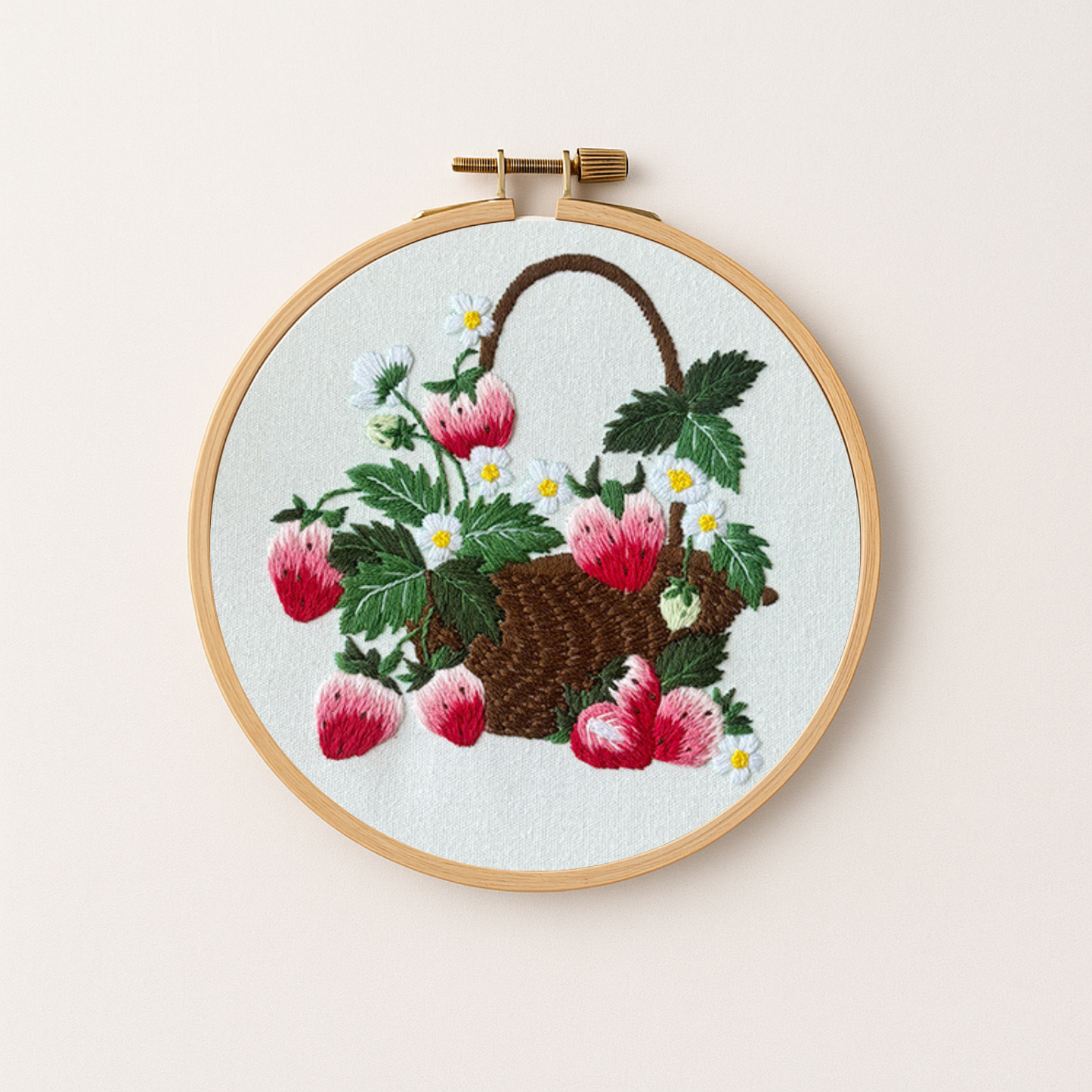 Strawberry basket embroidery kit