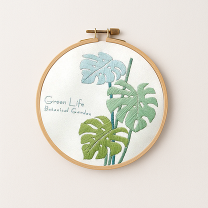 Green Leaves Embroidery Design