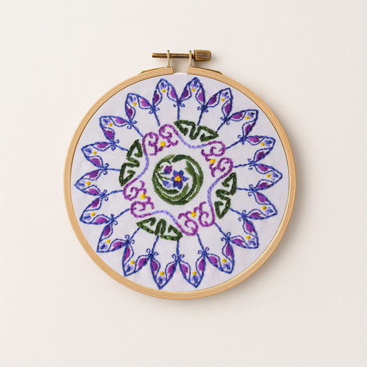Violet Flower Embroidery Design