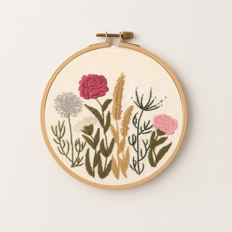 Hoop with embroidery floral design