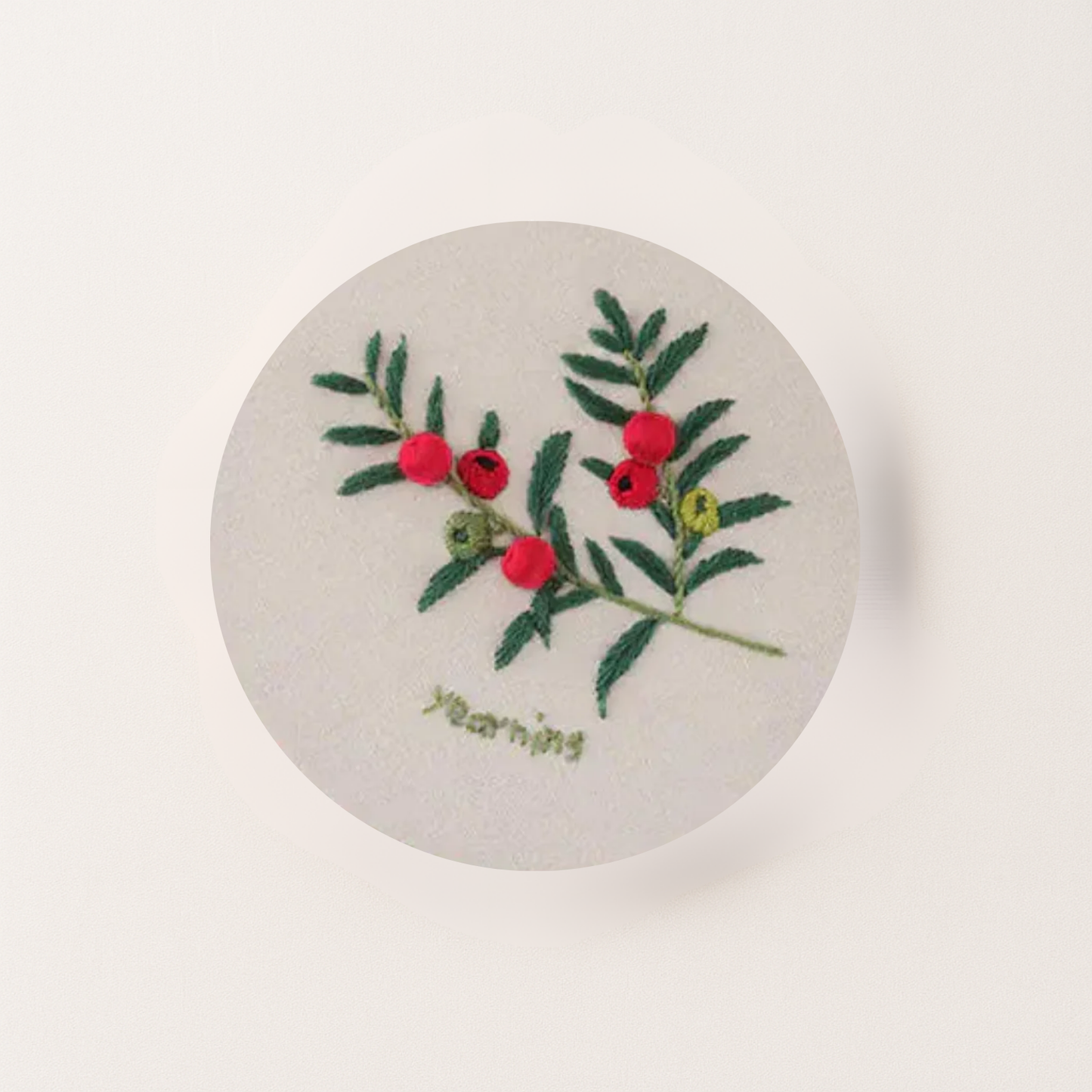 Red floral embroidery design