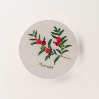 Red floral embroidery design